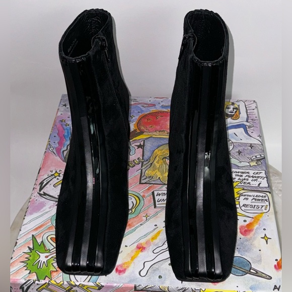 JEFFREY CAMPBELL Boots Women’s 6 Black Square Toe Side Zip $225 - Picture 1 of 8
